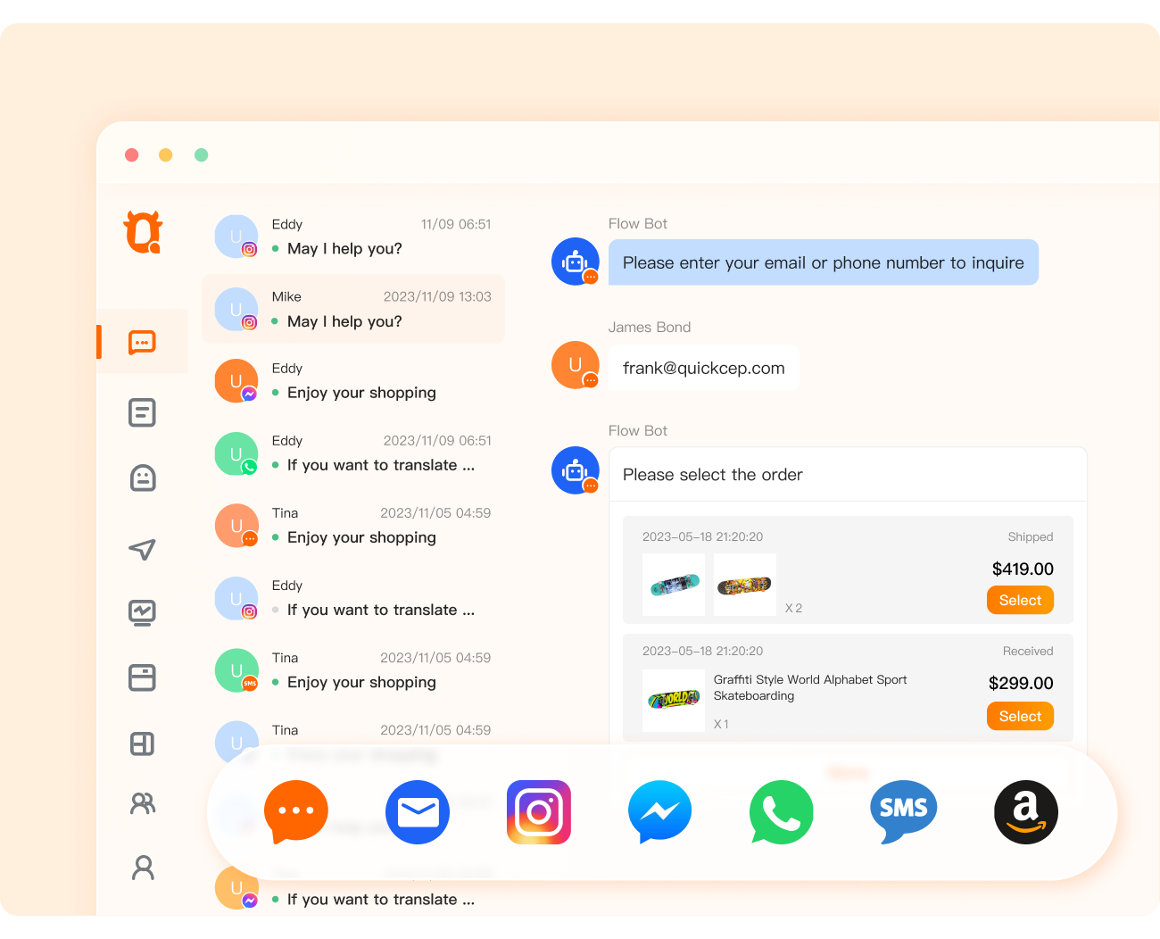 AI Chatbot Manage chats from multiple channels