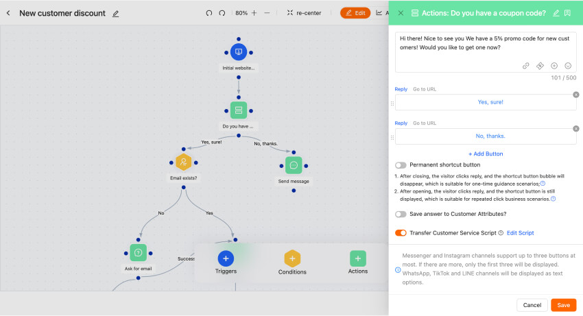 Workflow-train ai chatbots