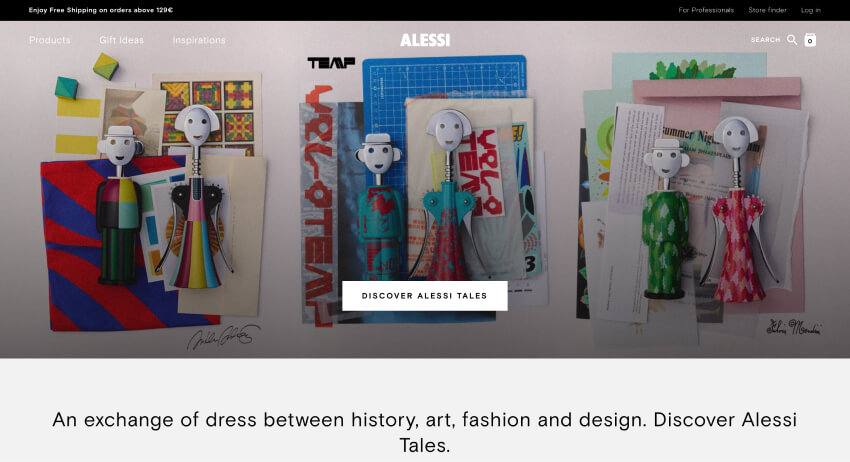 Alessi - Shopify stores example