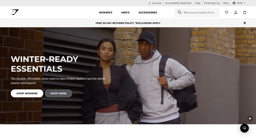 Gymshark - Shopify stores example